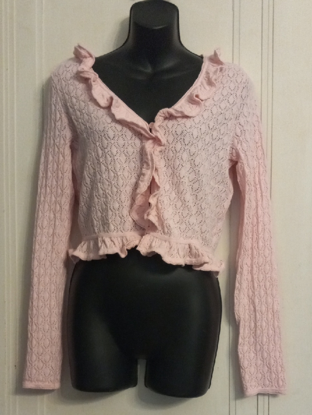 Willow & Wind Women's Pink Ruffle Sweater